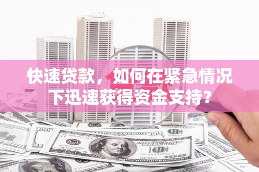 桑日快速贷款，如何在紧急情况下迅速获得资金支持？