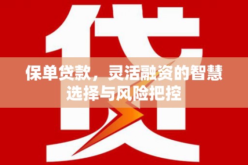 桑日保单贷款，灵活融资的智慧选择与风险把控