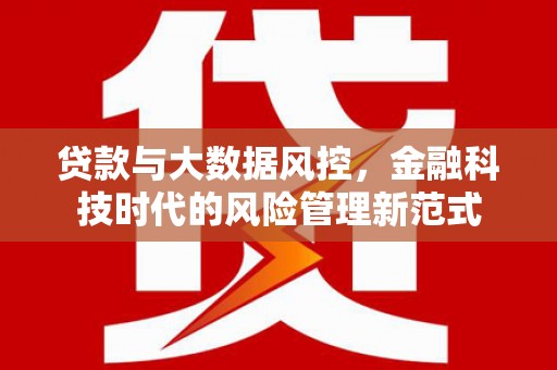 桑日贷款与大数据风控，金融科技时代的风险管理新范式