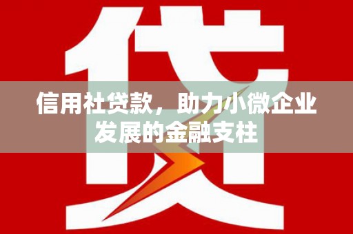 桑日信用社贷款，助力小微企业发展的金融支柱