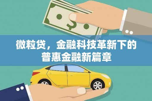 桑日微粒贷，金融科技革新下的普惠金融新篇章