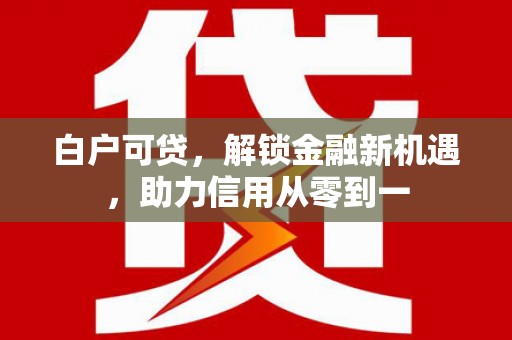 桑日白户可贷，解锁金融新机遇，助力信用从零到一