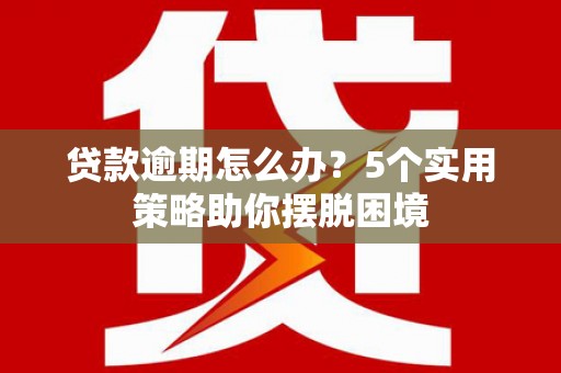 桑日贷款逾期怎么办？5个实用策略助你摆脱困境