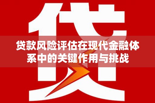 桑日贷款风险评估在现代金融体系中的关键作用与挑战