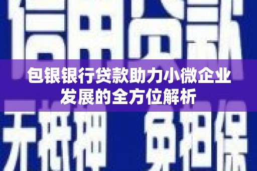 桑日包银银行贷款助力小微企业发展的全方位解析