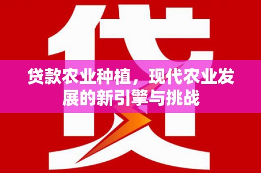 桑日贷款农业种植，现代农业发展的新引擎与挑战