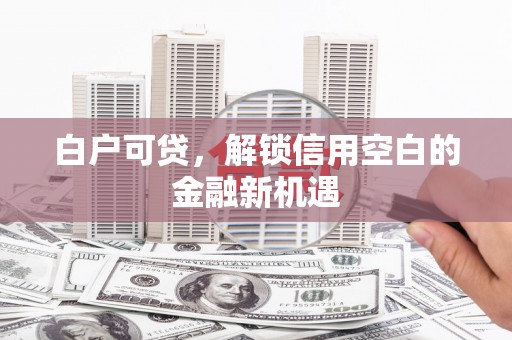 桑日白户可贷，解锁信用空白的金融新机遇