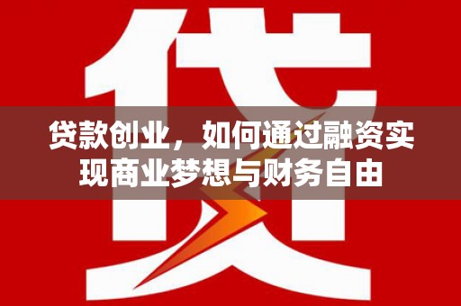 桑日贷款创业，如何通过融资实现商业梦想与财务自由