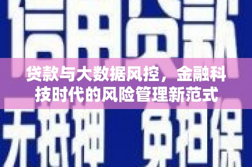 桑日贷款与大数据风控，金融科技时代的风险管理新范式