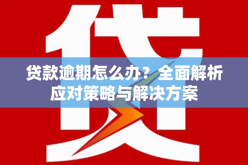 桑日贷款逾期怎么办？全面解析应对策略与解决方案