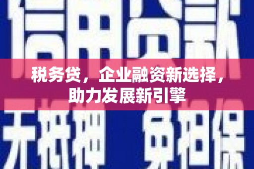桑日税务贷，企业融资新选择，助力发展新引擎