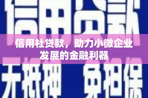 桑日信用社贷款，助力小微企业发展的金融利器