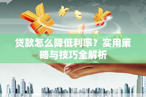 桑日贷款怎么降低利率？实用策略与技巧全解析